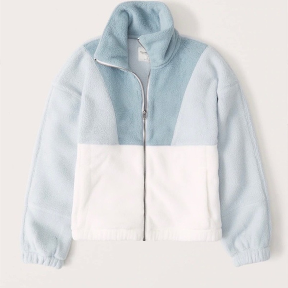 Abercrombie & Fitch Color Block Fleece Zip Up Jacket